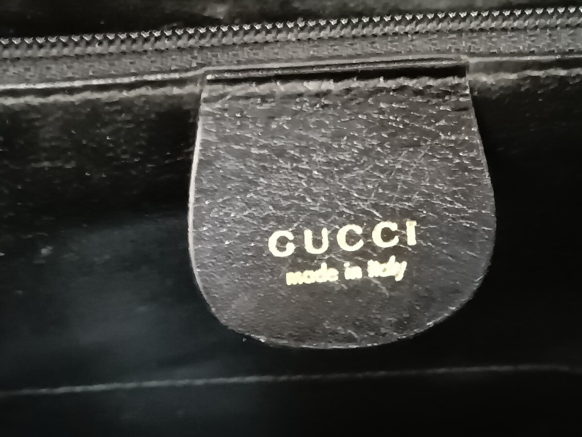 GUCCI　グッチ　ハンドバッグ　ショルダーバッグ　黒　ブラック　 ゴールド金具　2way　美品_画像6