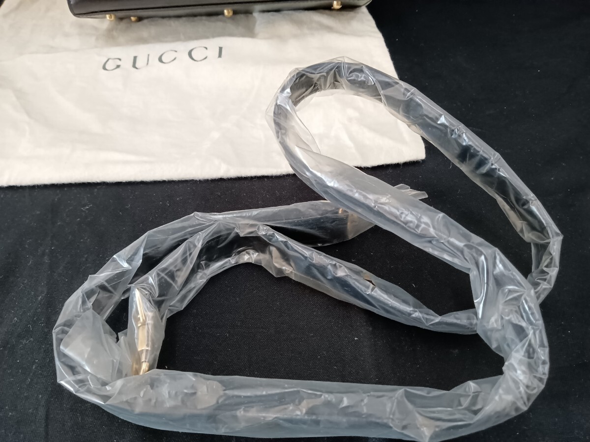 GUCCI　グッチ　ハンドバッグ　ショルダーバッグ　黒　ブラック　 ゴールド金具　2way　美品_画像10