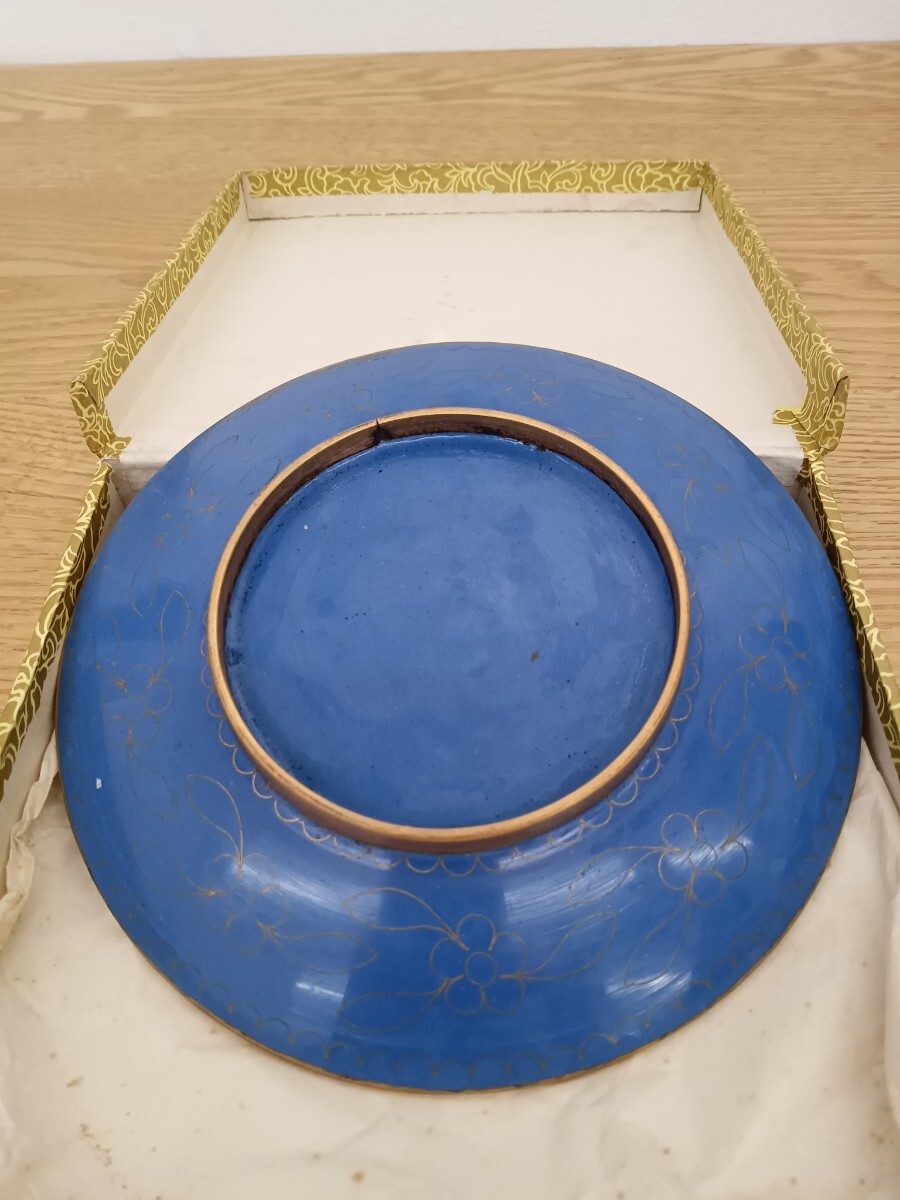 中国 景泰藍 皿 飾り皿 中国西安 CLOISONNE WARF  ビンテージ アンティーク 骨董の画像2
