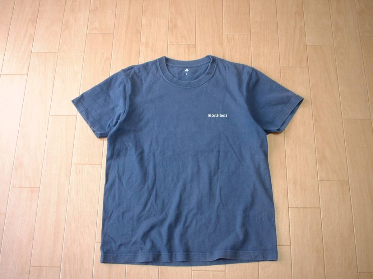 即戦力2着セットmont bellオールコットンアウトドアTシャツS白ホワイトx紺ネイビー正規2104715モンベル422139902アルパインノマドロッシュ_画像4