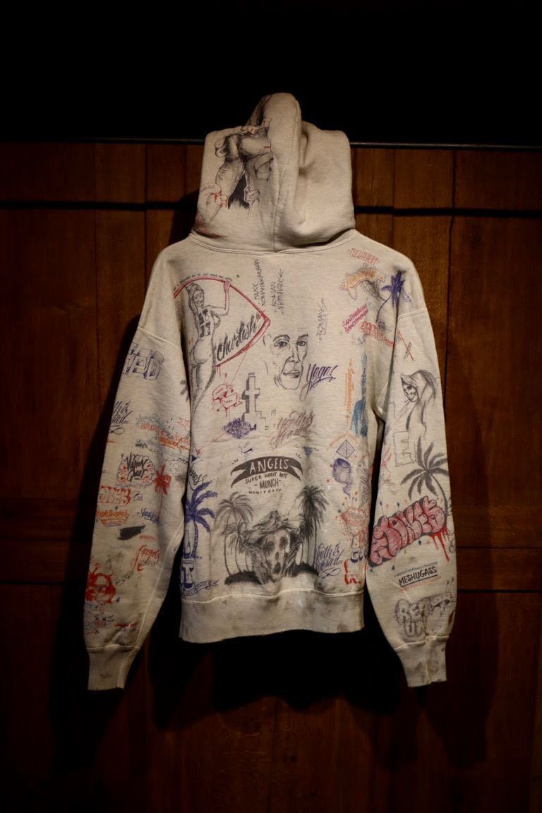 SAINT M×××××× セントマイケル24SS フーディー Saint Mxxxxxx x Bornxraised LA HOODIE(SM-YS8-0000-C11)WHITE Lサイズパーカー