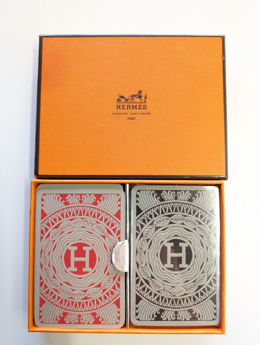 未使用 エルメス トランプ ブリッジ カード レ・キャトル・モンド 送料無料 HERMES ブリッジカード レ・キャトル・モンド エルメス トランプ