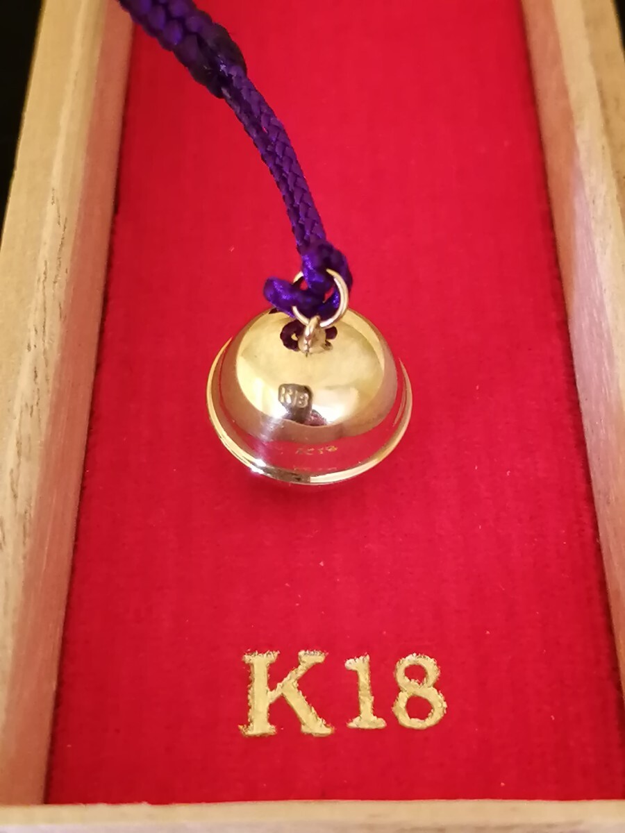 K18 колокольчик netsuke Gold k18 печать есть очарование колокольчик bell брелок для ключа ремешок маленький колокольчик 