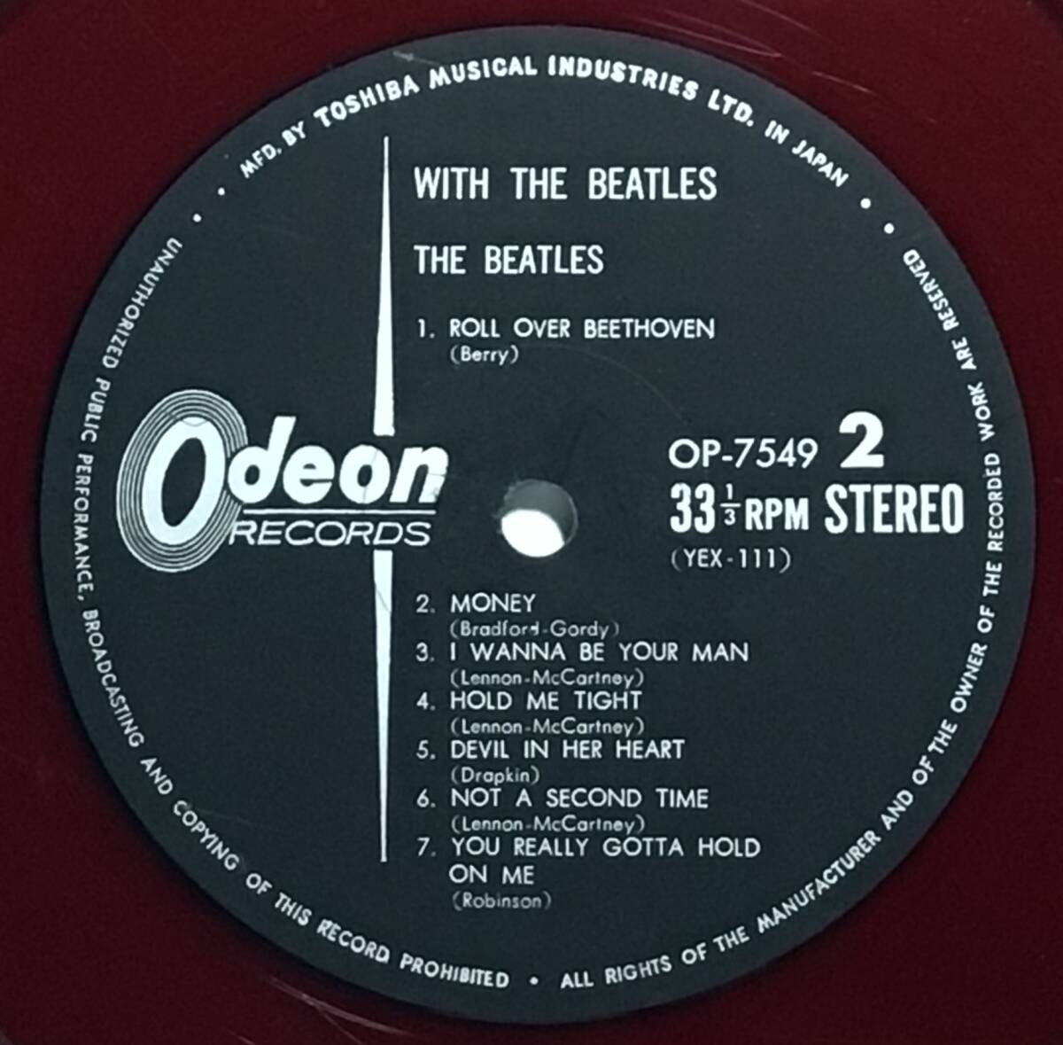 【日LP赤盤】 来日記念盤 これがビートルズ Vol.2 WITH THE BEATLES 1966 国内盤 ODEON LPレコード ステレオ 見開きジャケット OP 7549_画像10