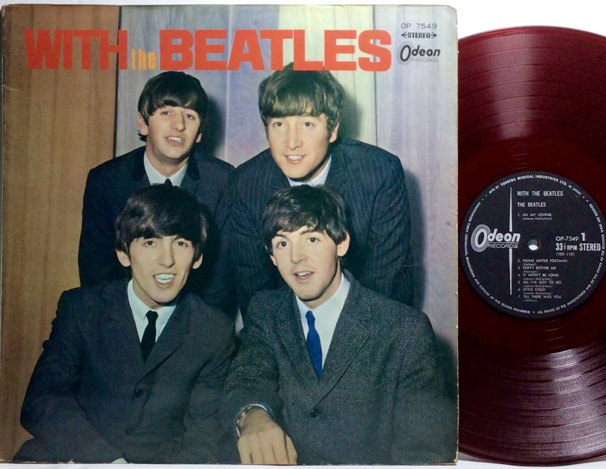 【日LP赤盤】 来日記念盤 これがビートルズ Vol.2 WITH THE BEATLES 1966 国内盤 ODEON LPレコード ステレオ 見開きジャケット OP 7549_画像1