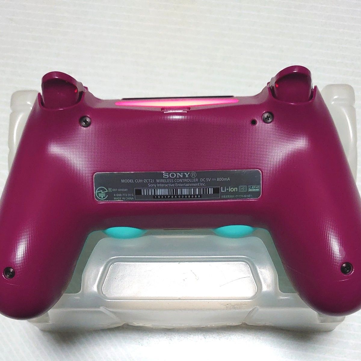 【美品】純正PS4 ワイヤレスコントローラー　ベリー・ブルー