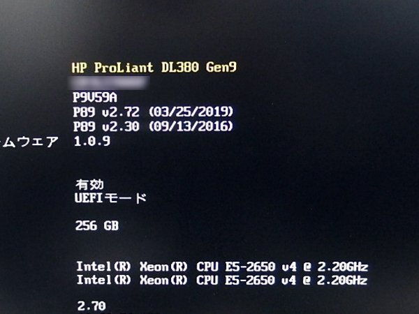 ■○ 大容量 HDD 1TB×10(2.5 SAS) HP ProLiant DL380 Gen9 Xeon E5-2650 V4 2.20GHz×2基 RAM 256GB （16GB×16枚）Setupの画像4