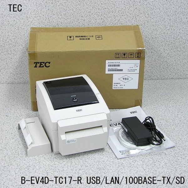 ■β【Bランク】TEC/東芝テック ラベルプリンタB-EV4D-TC17-R 感熱/USB/LAN/100BASE/SDカード対応 動作確認OK/印字良好 元箱付【0517-01】_画像1