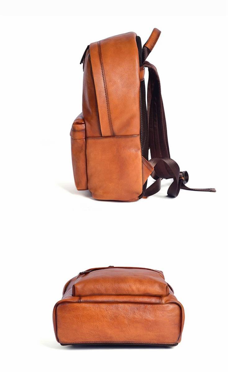  original leather guarantee business rucksack original leather waterproof leather 15.6 -inch PC storage A4 leather waterproof high capacity Day Pack backpack commuting going to school 