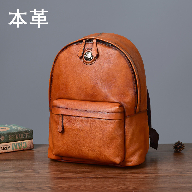  original leather guarantee business rucksack original leather waterproof leather 15.6 -inch PC storage A4 leather waterproof high capacity Day Pack backpack commuting going to school 