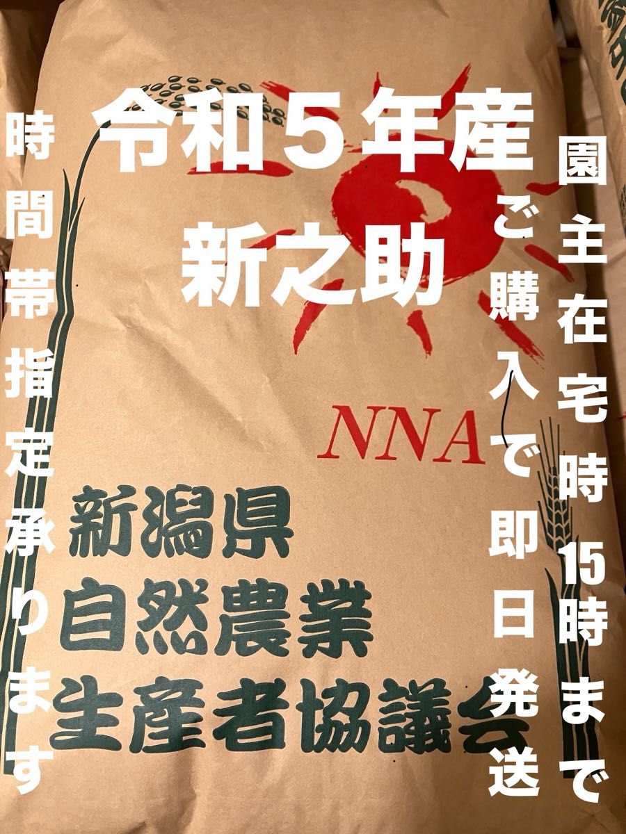 特別栽培 新潟の高級米 新之助 玄米 20㌔  新潟県産 田植え後農薬は除草剤のみ 配達時間帯指定OK 只今朝採り胡瓜サービス中！