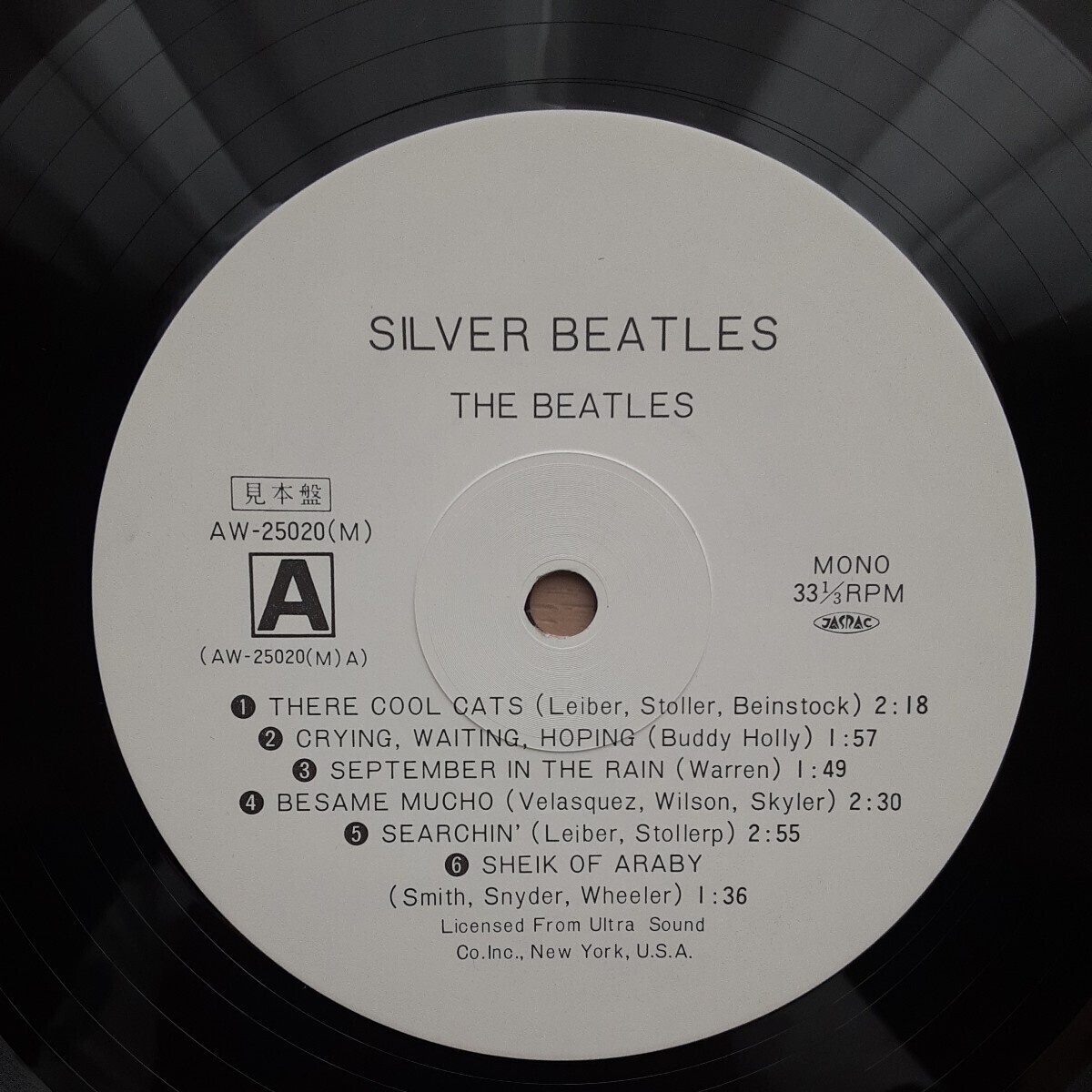 帯付レアレコード 12インチ LP /SAMPLE 白 プロモ 見本盤 (非売品)シルヴァー・ビートルズ/ザ・ビートルズ/ドラムはピート・ベスト状態良好_画像2