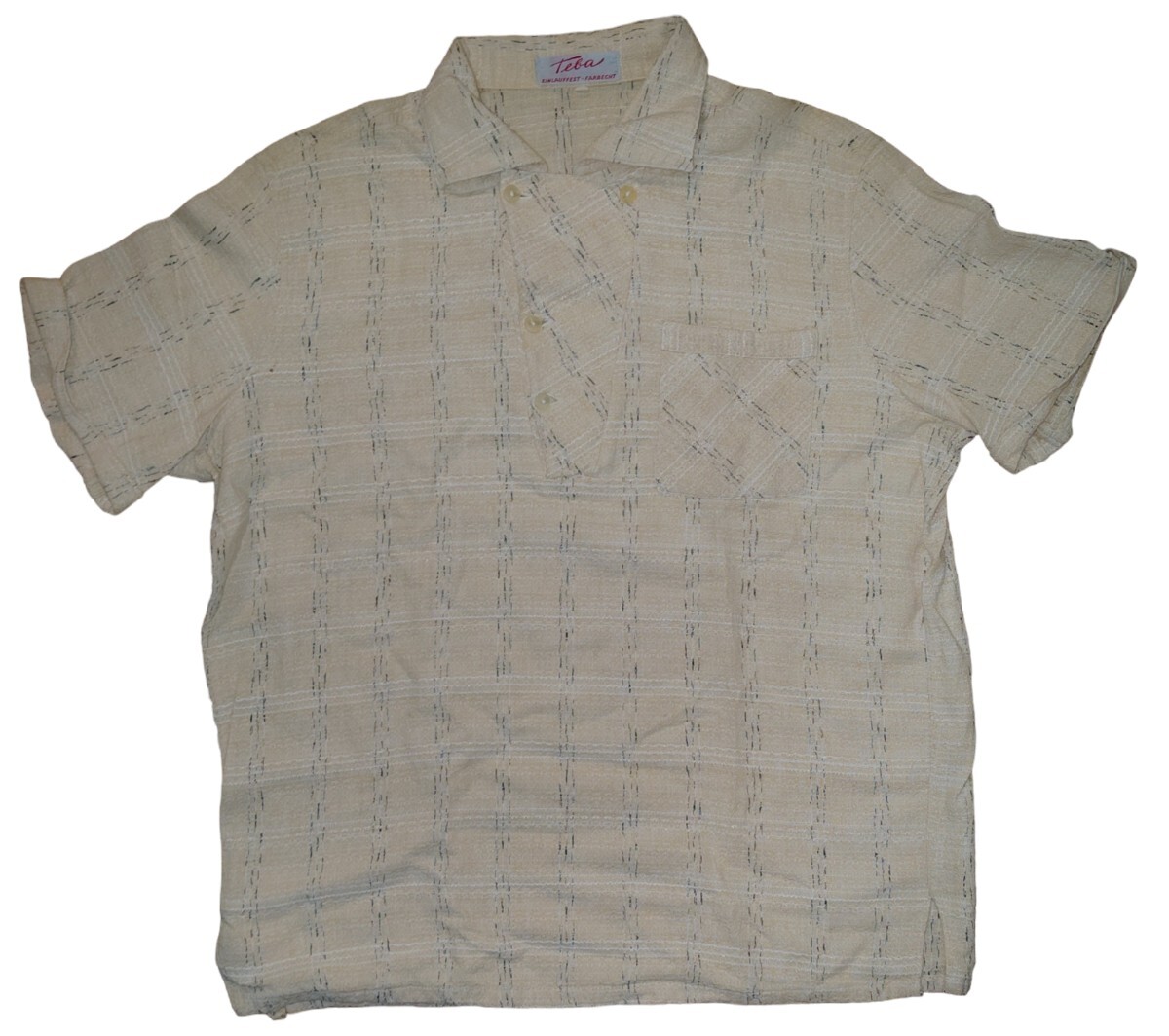 レア!ヴィンテージ 50s 変形 プルオーバーシャツ ビンテージ ロカビリー ネップ アトミック エルヴィス 50年代 ウエスタン ビッグサイズの画像1