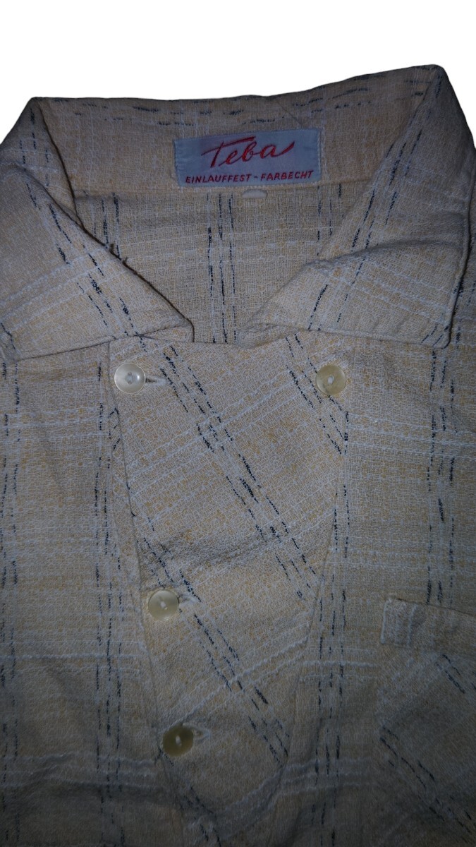 レア!ヴィンテージ 50s 変形 プルオーバーシャツ ビンテージ ロカビリー ネップ アトミック エルヴィス 50年代 ウエスタン ビッグサイズの画像3