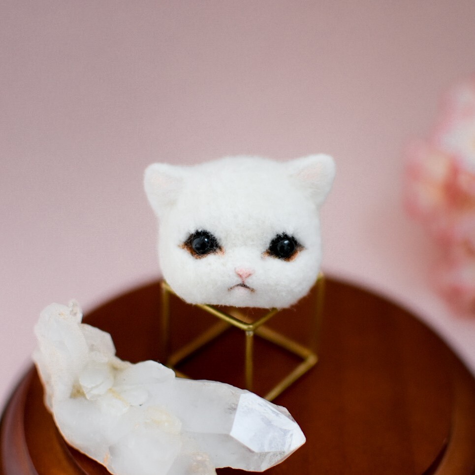 白猫】羊毛フェルトヘッド【ねんどろいど】【ピュアニーモ 白猫】羊毛フェルトヘッド【ねんどろいど】【ピュアニーモ