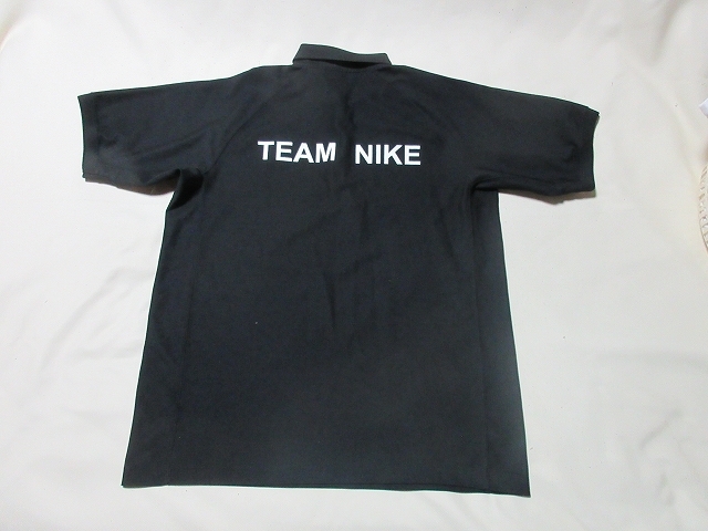 R-48★ナイキ・FIT DRY♪黒色/TEAM NIKE/半袖ポロシャツ(XL)★の画像2
