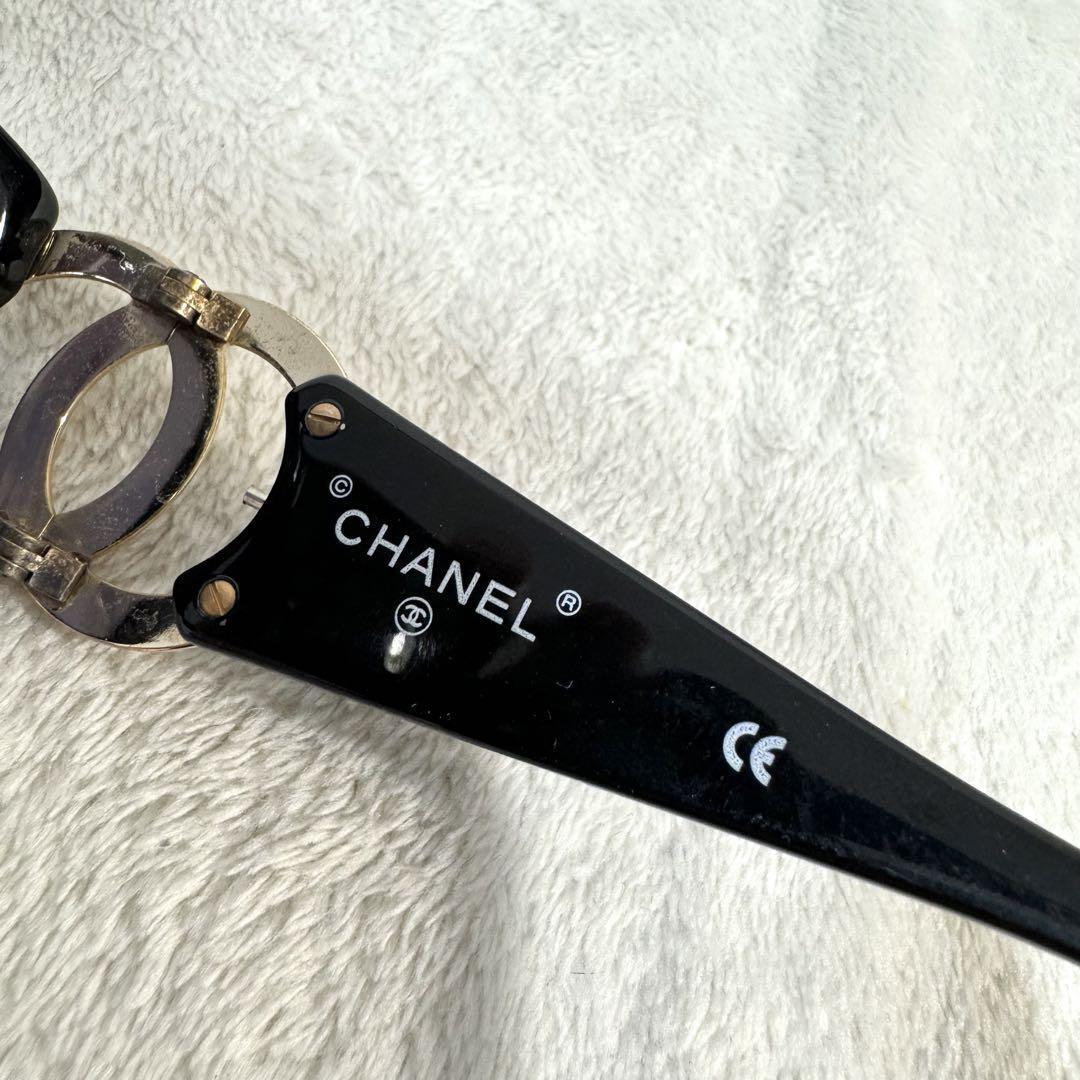 1円〜 美品 CHANEL シャネル サングラス ココマーク レディース ブラック×ゴールド１スタ　_画像6