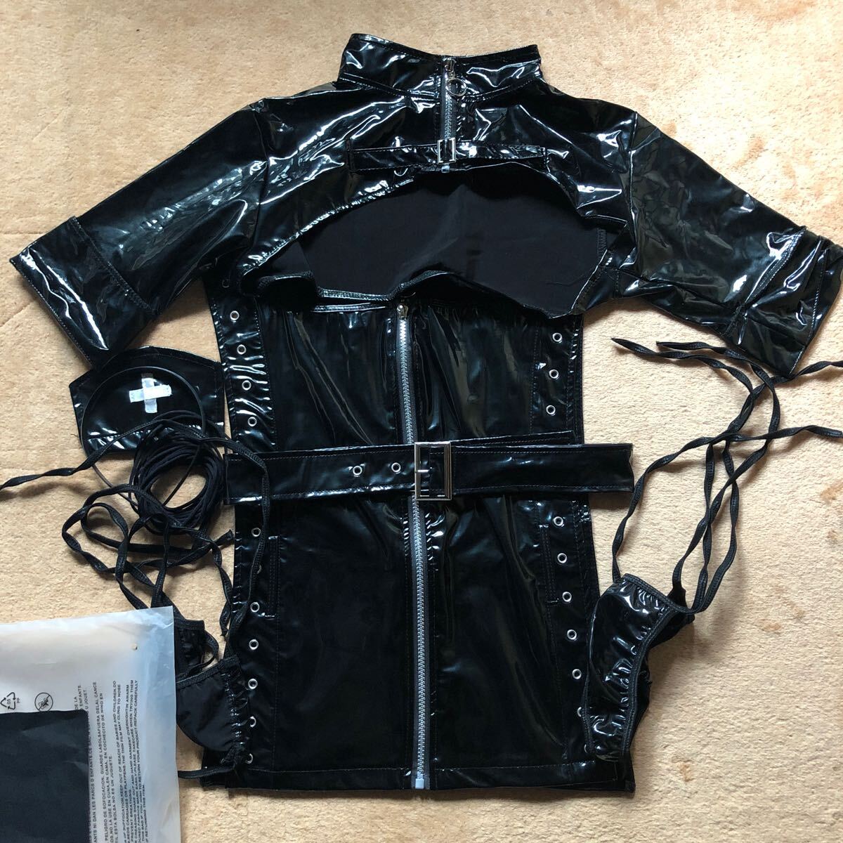  dark nurse enamel costume ( unused goods ) size L black 