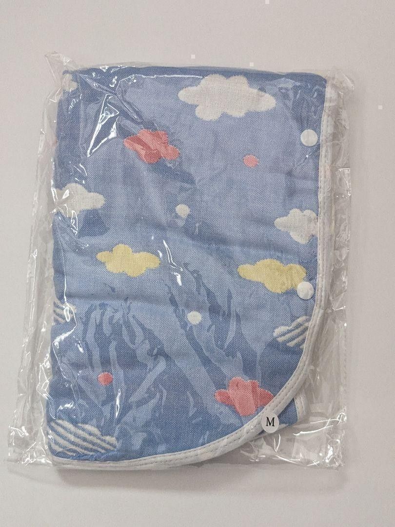 【新品未使用】ベビースリーパー 赤ちゃん 寝冷え  6重 ガーゼ  　雲ブルー
