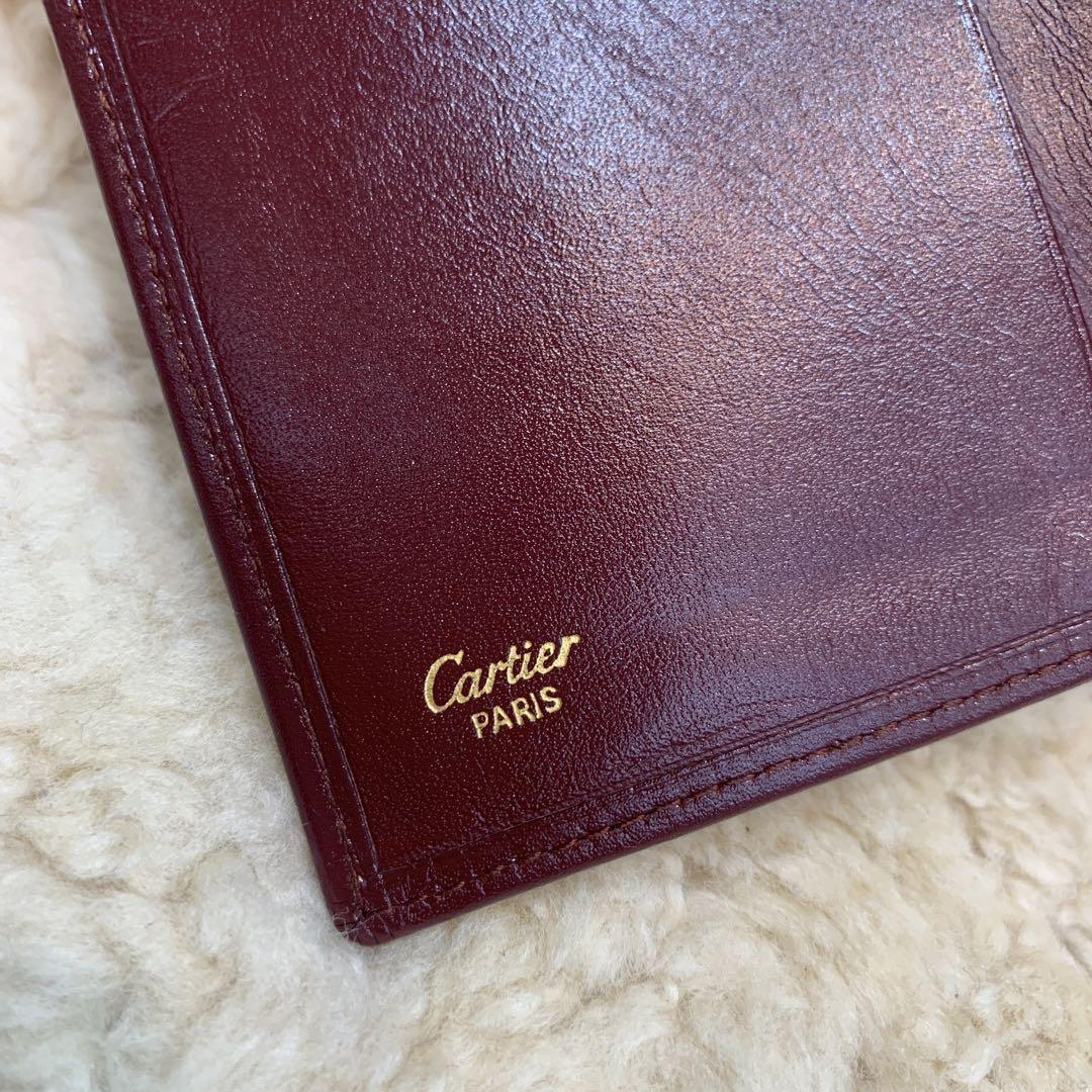 Cartier マストライン 三つ折り長財布 ボルドー