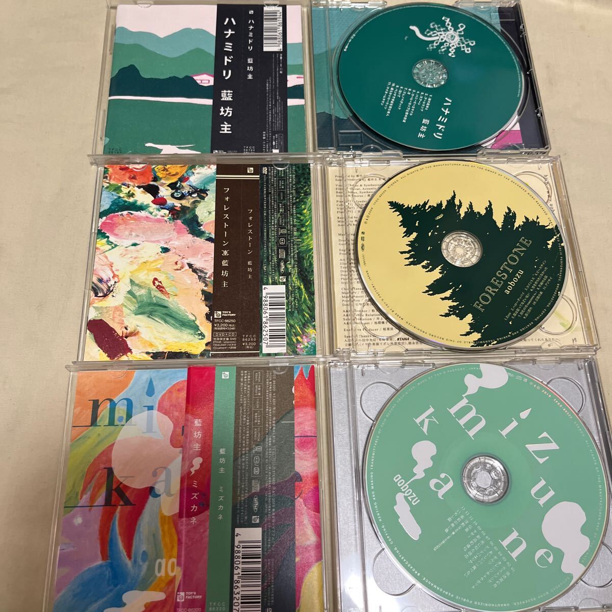 藍坊主 CD5枚セット ハナミドリ/フォレストーン/ミズカネ/あさやけのうた/ノクティルカ_画像3