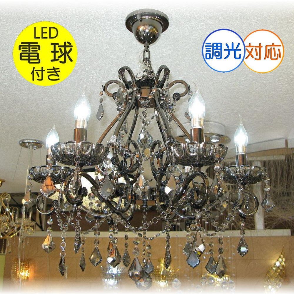 ☆LED電球サービスキャンペーン開催中！☆【送料無料！】★超激安即決！★新品 キャンドル6灯クリスタルシャンデリア_画像1