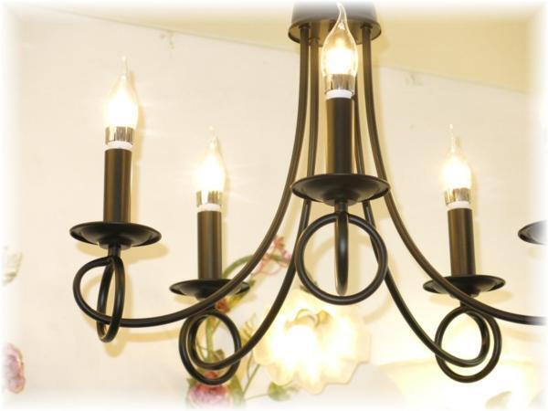 [LED attaching!] new goods black iron 5 light chandelier led ceiling light pendant light living dining cheap Northern Europe stylish 