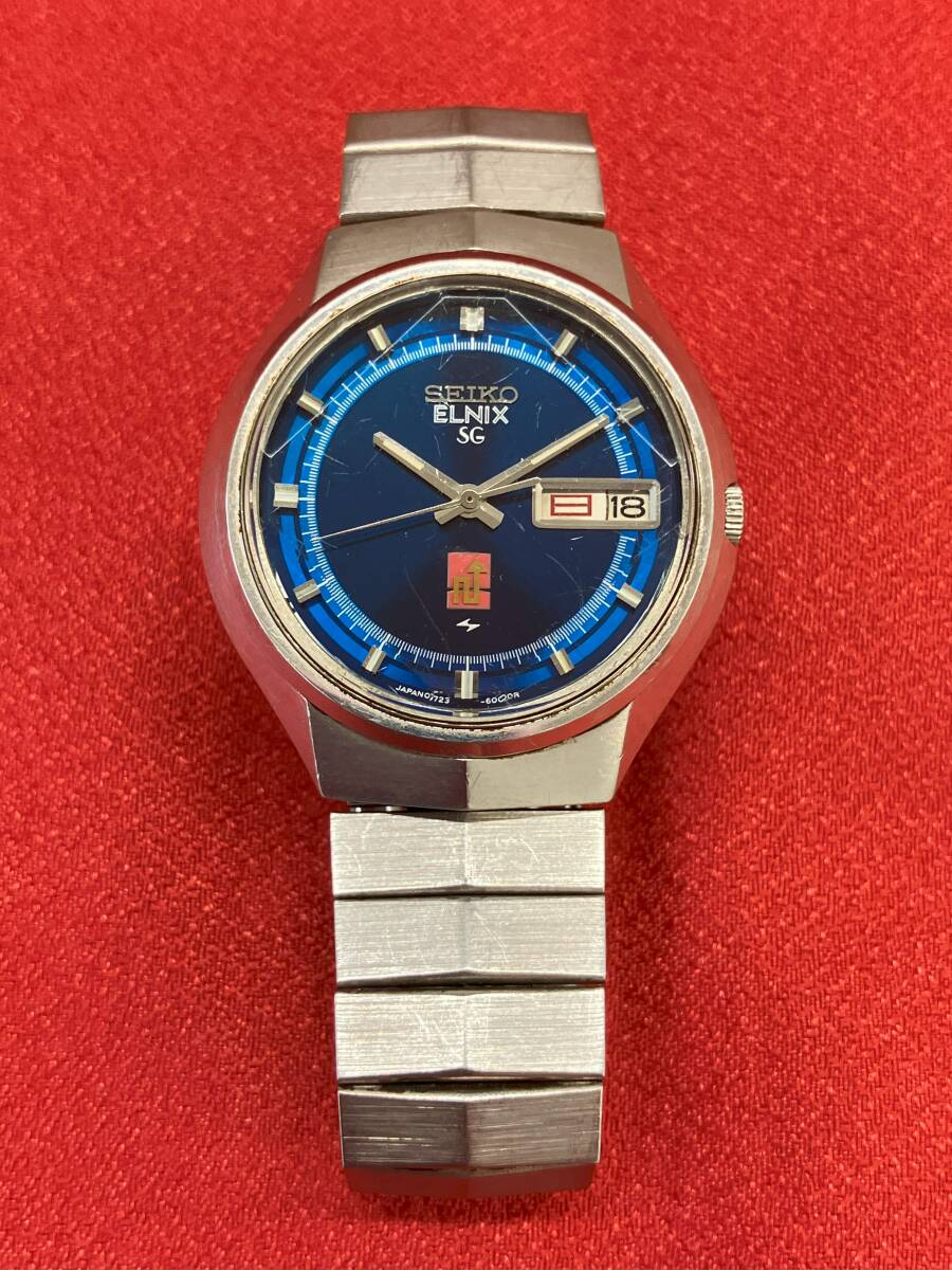 SEIKO セイコー ELNIX SG エルニクス エスジー 電磁テンプ式 青 0723-6000 アンティークの画像1