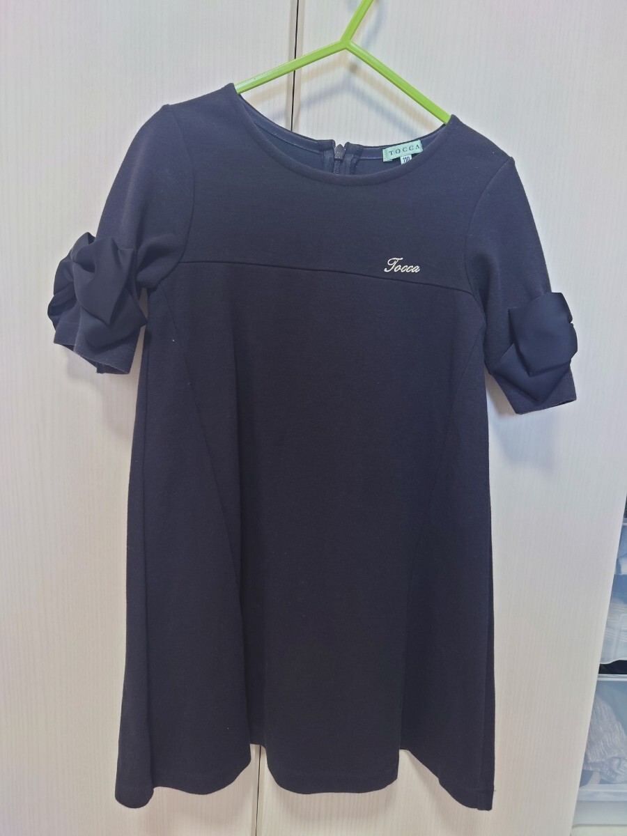 [ used beautiful goods ]TOCCA* ribbon sleeve One-piece 110 girl formal po knee embroidery . examination . excursion ... also embroidery child clothes Tocca 