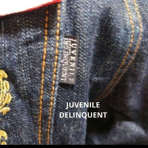 MADE IN JAPAN 岡山児島産 国産 JUVENILE DELINQUENT with CHIKIRIYA 刺繍ジーンズ