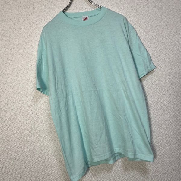 ジャージーズ USA製半袖Tシャツ 90s ビンテージ ミントグリーン無地 47 古着 入手困難 激レア 希少 人気 アメリカ製 90年代の画像9