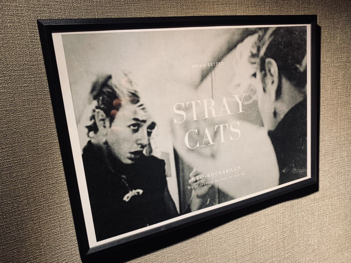 STRAY CATS ブライアンセッツァー A4 ポスター 額付き ロカビリー_画像2