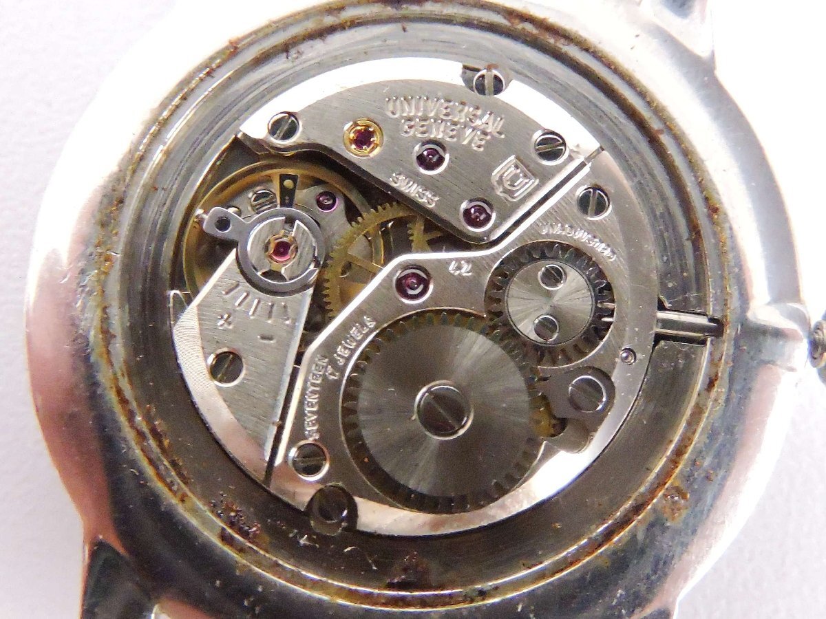 UNIVERSAL GENEVE ユニバーサルジュネーブ ALTESSE アルテッセ REF.842 101 手巻 Cal.42 メンズ腕時計 薄型 1970年代 長針外れ_画像2