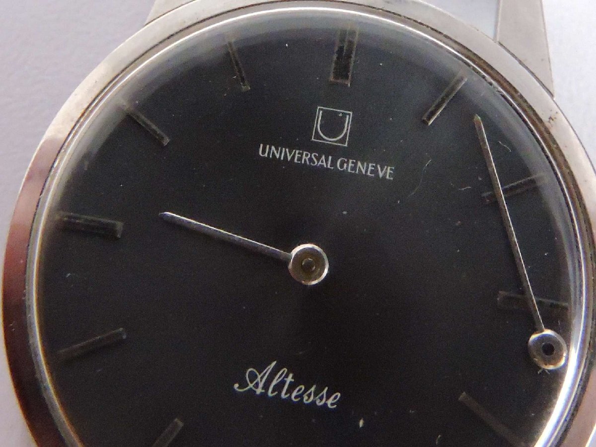 UNIVERSAL GENEVE ユニバーサルジュネーブ ALTESSE アルテッセ REF.842 101 手巻 Cal.42 メンズ腕時計 薄型 1970年代 長針外れ_画像3