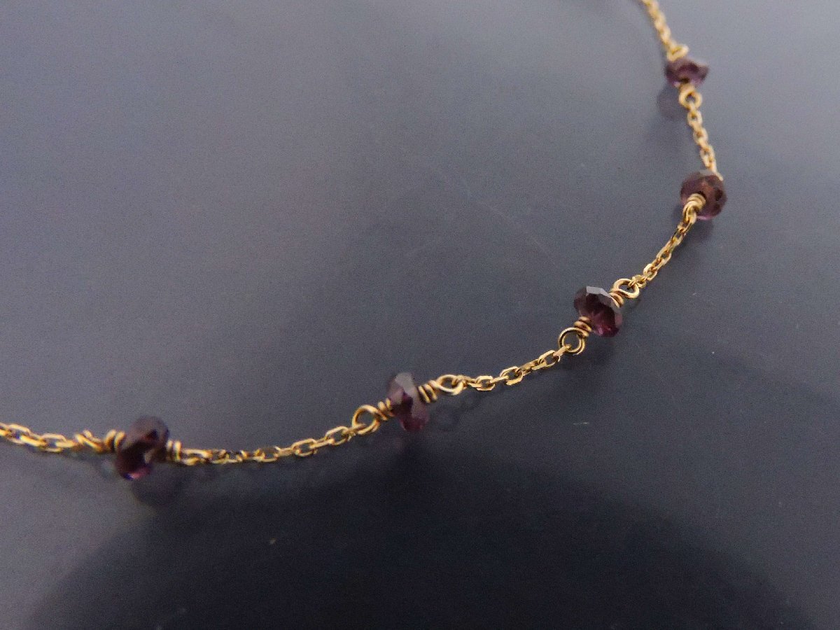  аметист K18 желтое золото браслет Gold × лиловый цвет длина примерно 18.5.