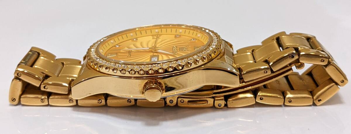 【11366】稼動品 OLEVS オレブス 腕時計 メンズ クオーツ QZ ゴールドカラー アナログ 3針 デイデイト SS 男性の画像7