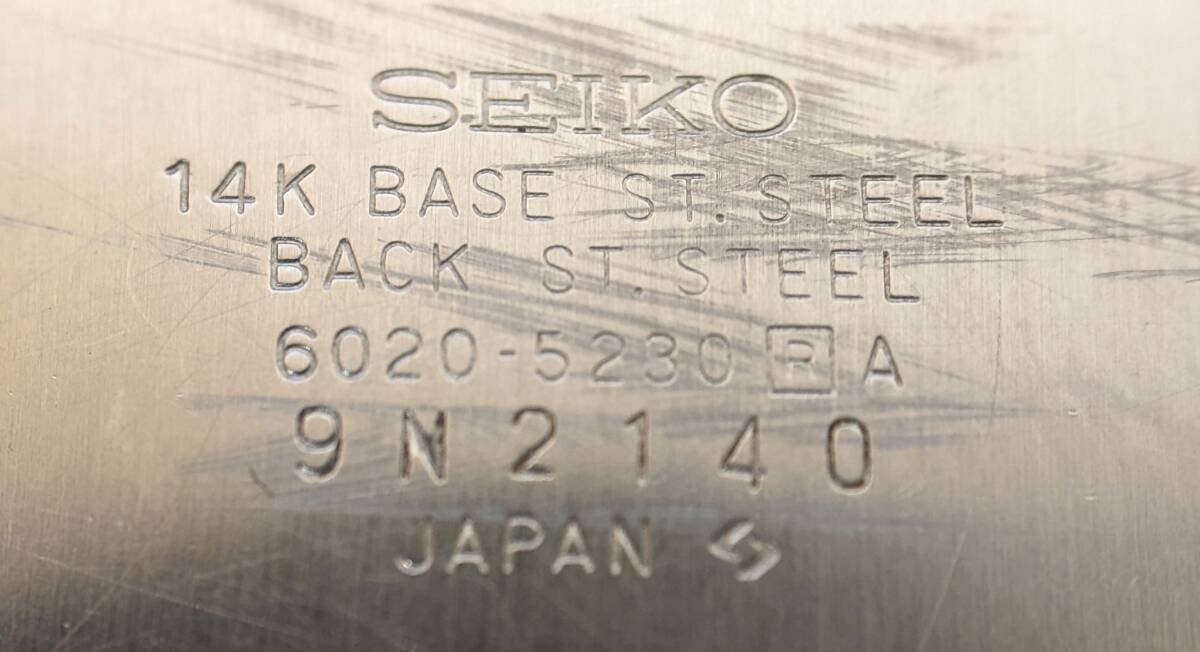 【11463】SEIKO　セイコー　クオーツ　腕時計　6020-5230　ケース　14K　アナログ　2針　レザーベルト　メンズ　時間　服飾小物_画像7
