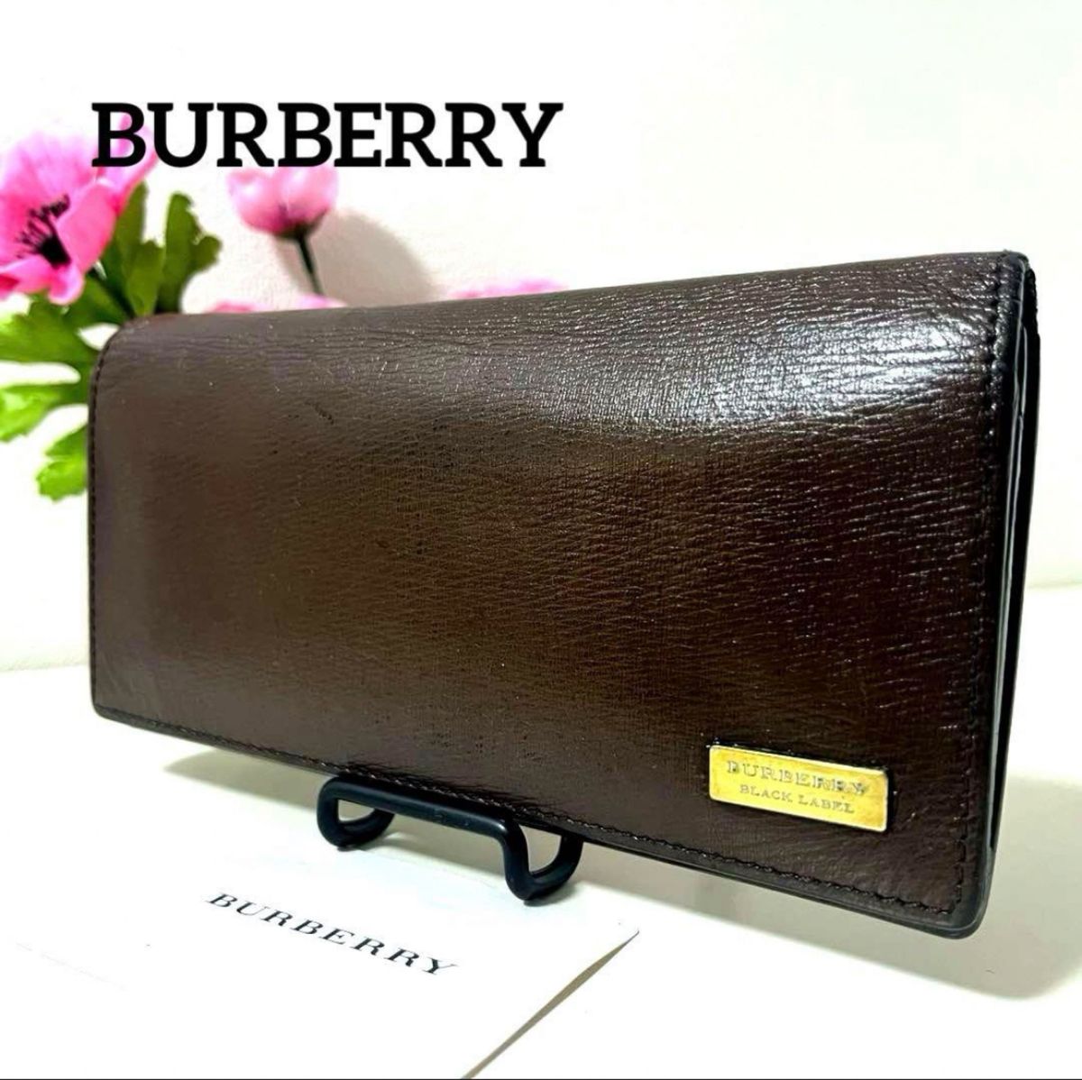 ◆BURBERRY◆バーバリー ◆長財布◆オールレザー◆ダークブラウン