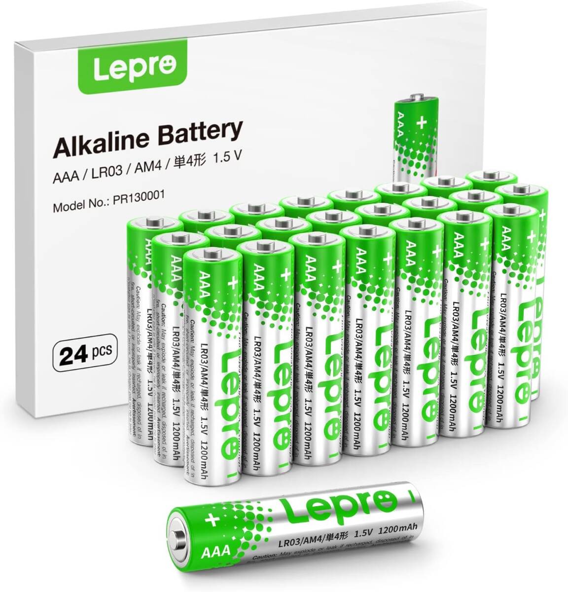 24 Lepro 単4形 アルカリ乾電池 24本セット ハイパワー 大容量 液漏れ防止 耐久 長持ち 長期間保存可能 おもちゃ 電_画像1