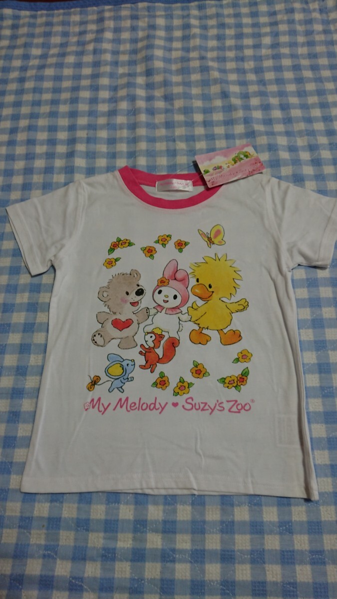 ♪301☆未使用・保管品☆マイメロ＆Suzy`s　Zoo☆本体綿100　半袖Tシャツ　白120_画像1