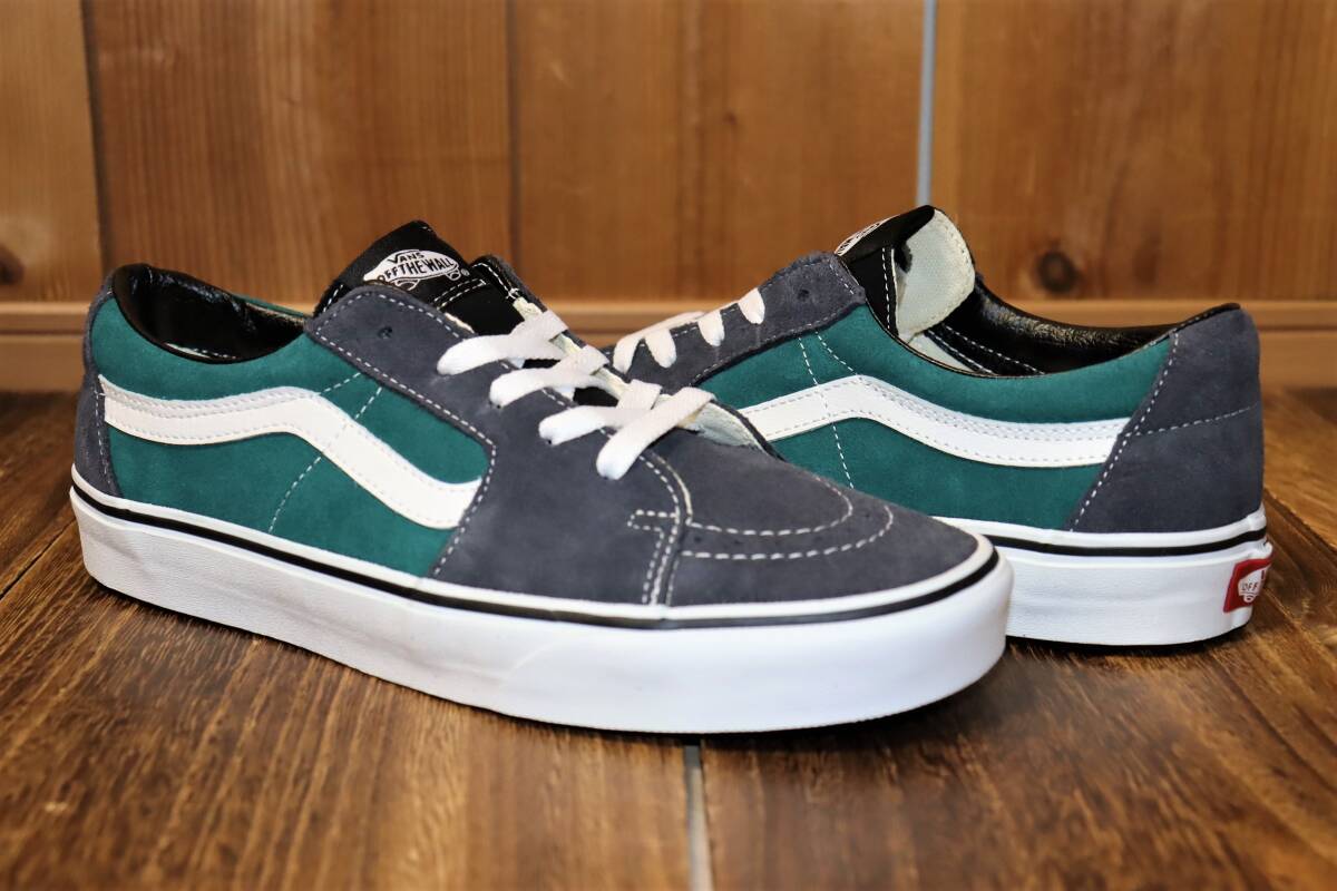 送料無料 即決【未使用】 USA企画 VANS ★ Sk8-Low (US9.5/27.5cm) ★ バンズ スケートロー 海外企画 スエード グリーン_画像2