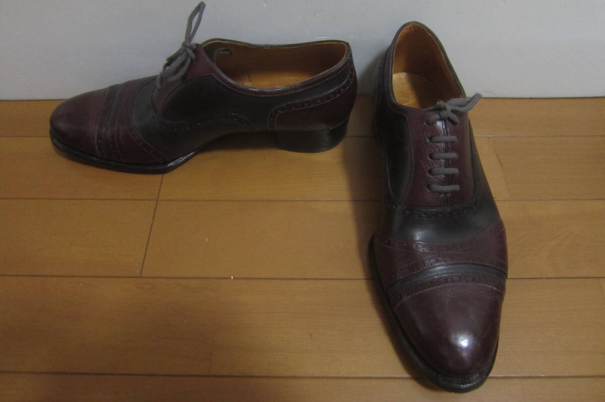  have on ultimate little men's shoes leather shoes complete custom-made original leather hand made business shoes 26. weak wine red series × navy blue O2404E