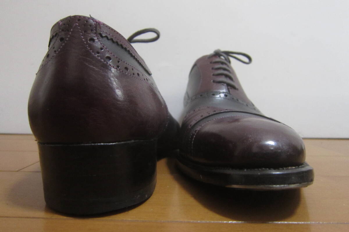  have on ultimate little men's shoes leather shoes complete custom-made original leather hand made business shoes 26. weak wine red series × navy blue O2404E