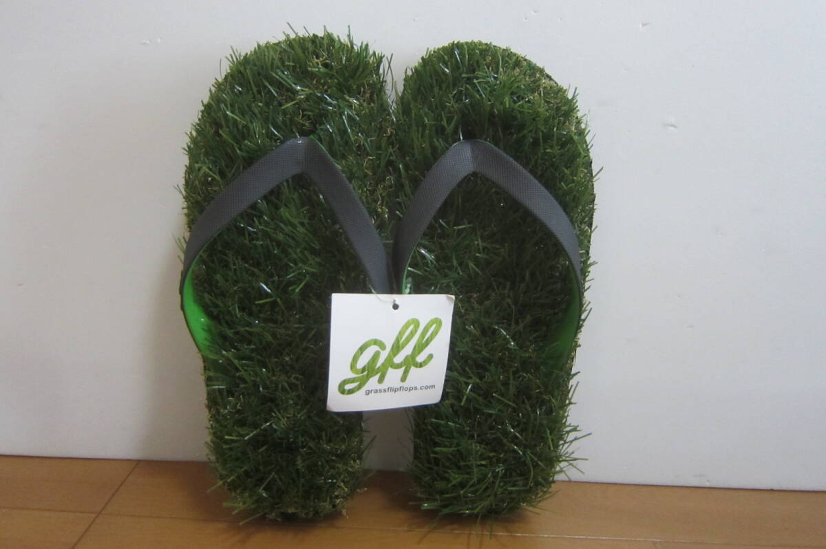 新品B品 Grass Flip Flops グラスフリップフロップス グラスサンダル 芝ビーチサンダル 定価14000円 25.5-27㎝位 O2405C_画像3