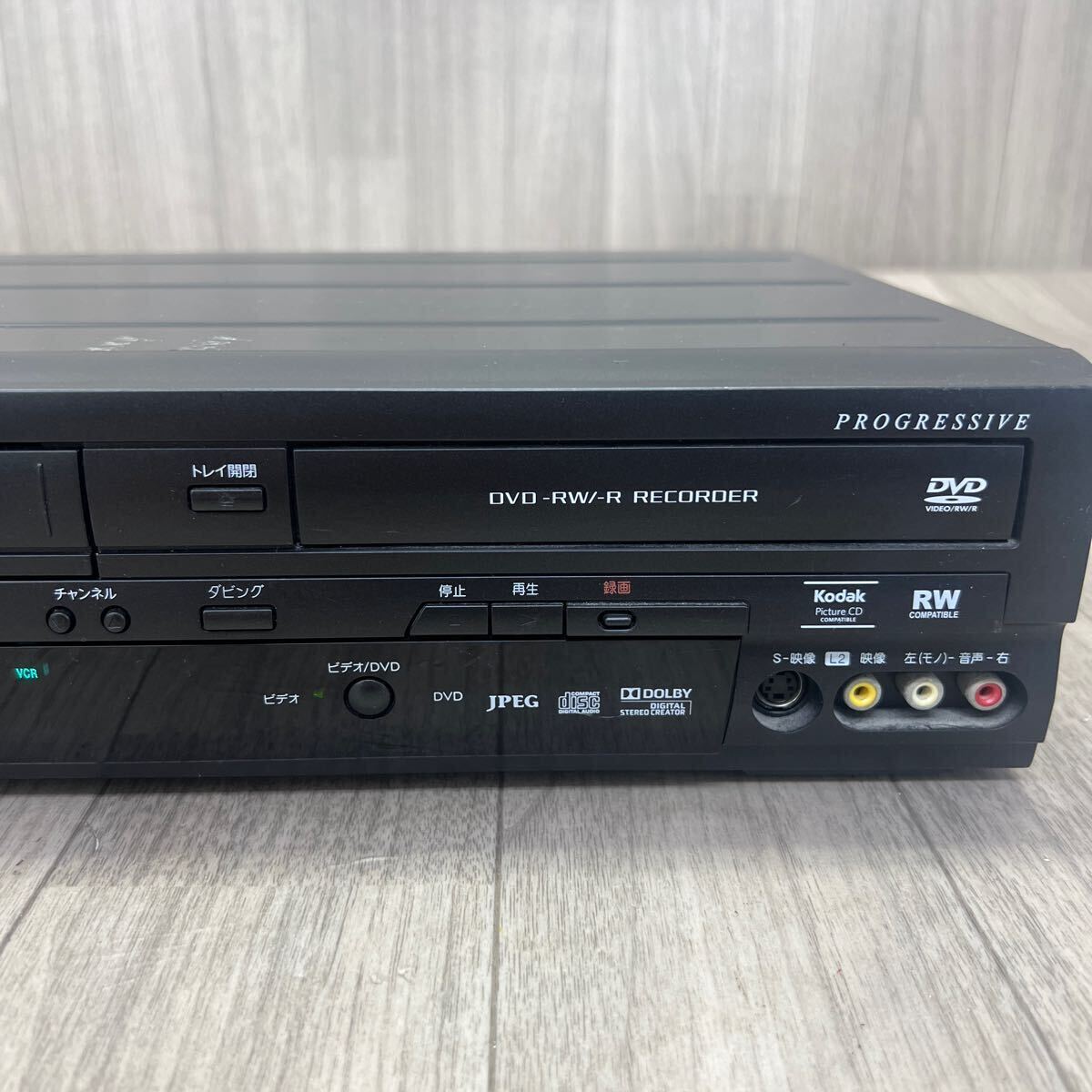 US240429 C-154 DX BROADTEC DXアンテナ ビデオ一体型DVDレコーダー DXR170V 地上デジタルチューナー内蔵 DVD VHS ブラック 通電確認済み_画像4