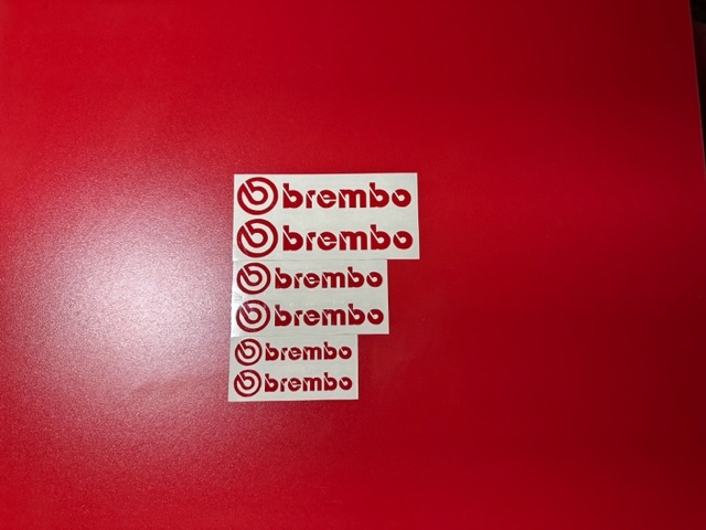 【送料無料】【当日発送】【赤 レッド】ブレンボ 耐熱 6枚 セット ブレーキ キャリパー 文字だけ ステッカー エンブレム シール bremboの画像2