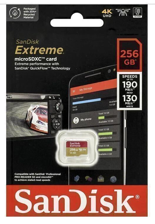 4K 対応　マイクロsd microSD 256GB エクストリーム　microSD 256GB SanDisk サンディスク Extreme _画像2