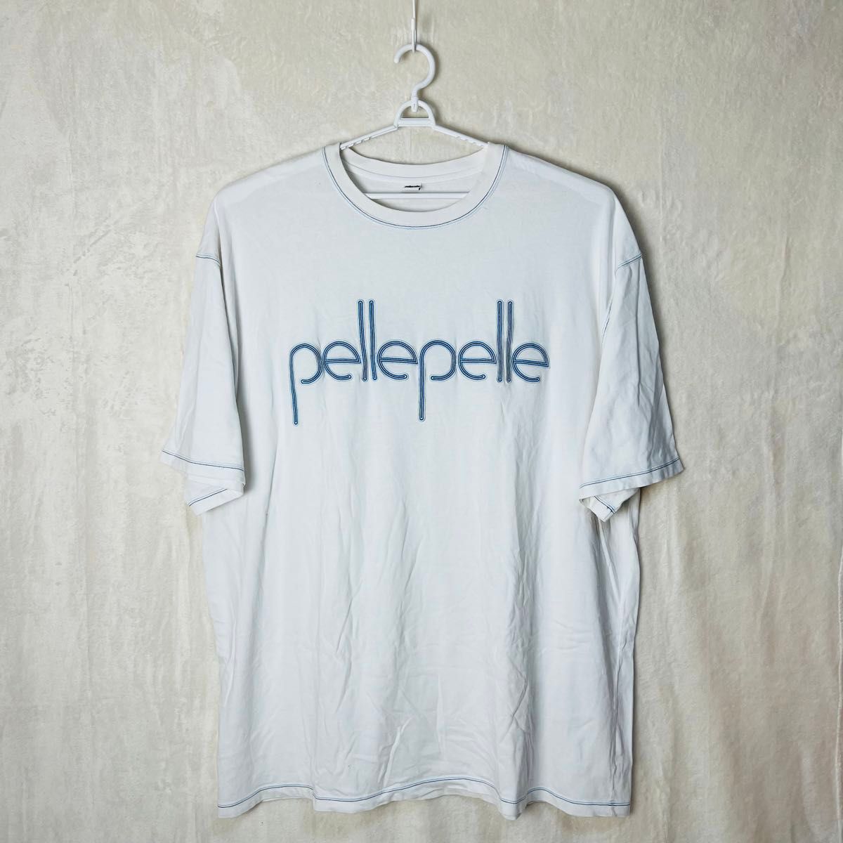 PELLE PELLE ペレペレ メンズ Tシャツ プリントロゴ ビッグサイズ ホワイト 半袖 古着