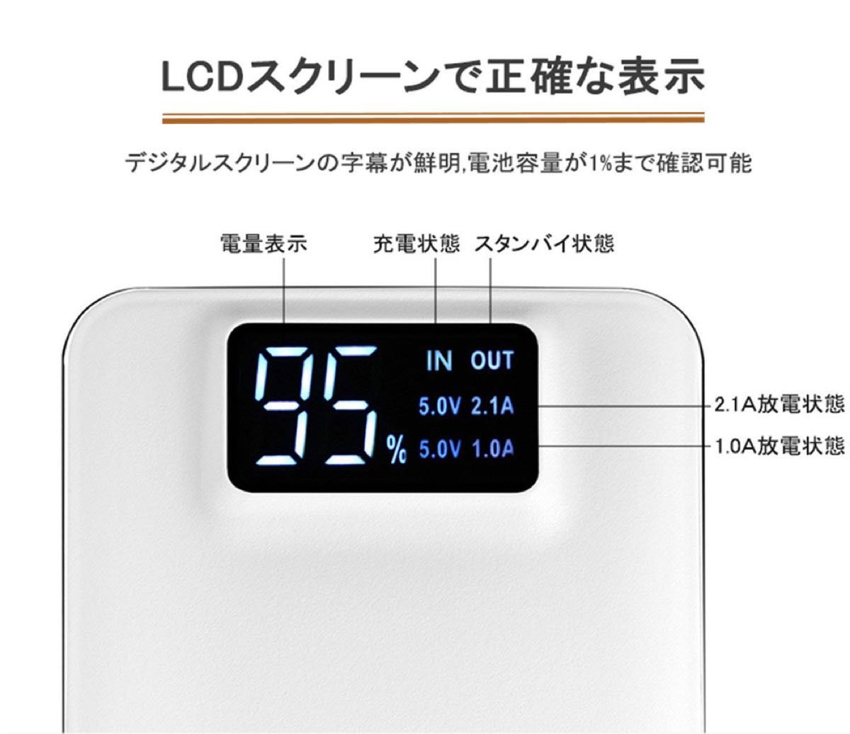 50000mahモバイルバッテリー 3台同時充電 急速充電 PSE認証 大容量　 LEDライト搭載 【高品質】 ブラック