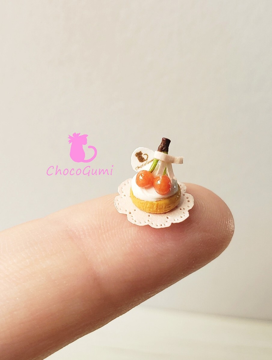  Sakura .. cream soda . Mini tart set miniature hood doll house food sample hand made 